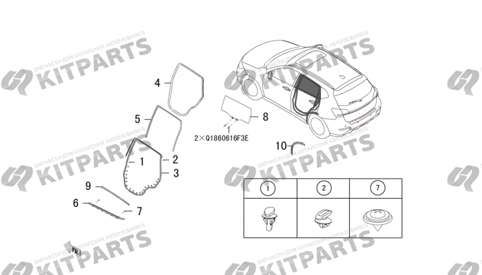 Стёкла задних дверей Haval H2