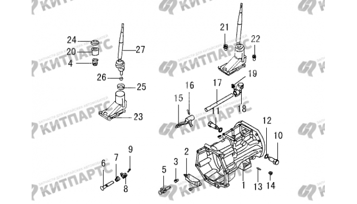 Картер задний, рычаг переключения передач Great Wall Wingle 5