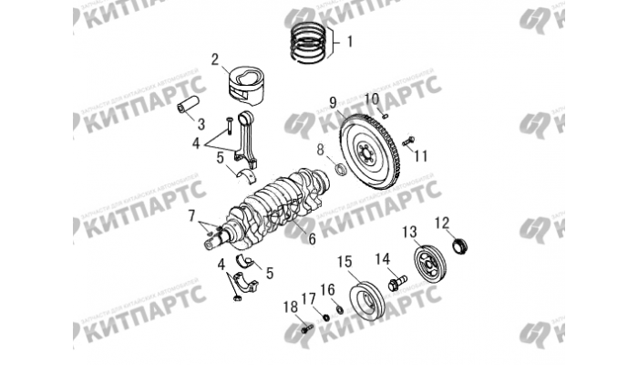 Поршневая группа, вал коленчатый Great Wall Wingle 5